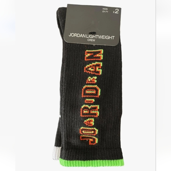NWT Boy's Jordan Slime Vortex 2 Pack Crew Socks - Picture 3 of 12